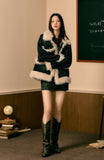 Plush Patchwork Denim Suit Set