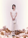 Polka Dot Lace Top & Umbrella Skirt Set