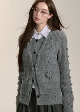 Wool Knit Cardigan & Vest Set