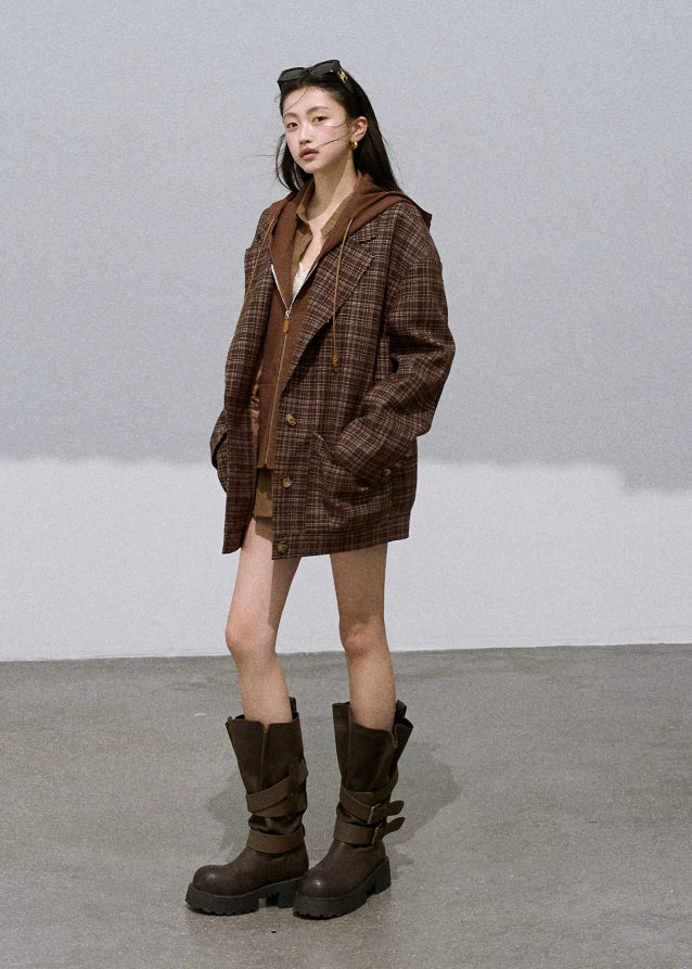Plaid Wool Coat