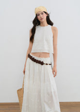 레이어드 화이트 튤 스트랩리스 페어리 드레스