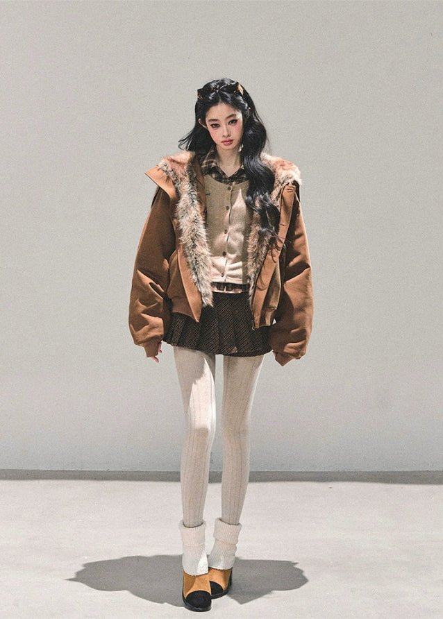 plush winter coat, loose faux fur coat, womens fluffy jacket, cozy winter outerwear, soft sherpa coat, warm plush coat women, fw25 fluffy jacket, korean winter fashion, teddy coat women, street cozy outer