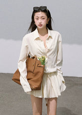 テクスチャードシャツスタイルドレス