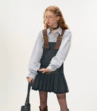 데님 숏 서스펜더 드레스