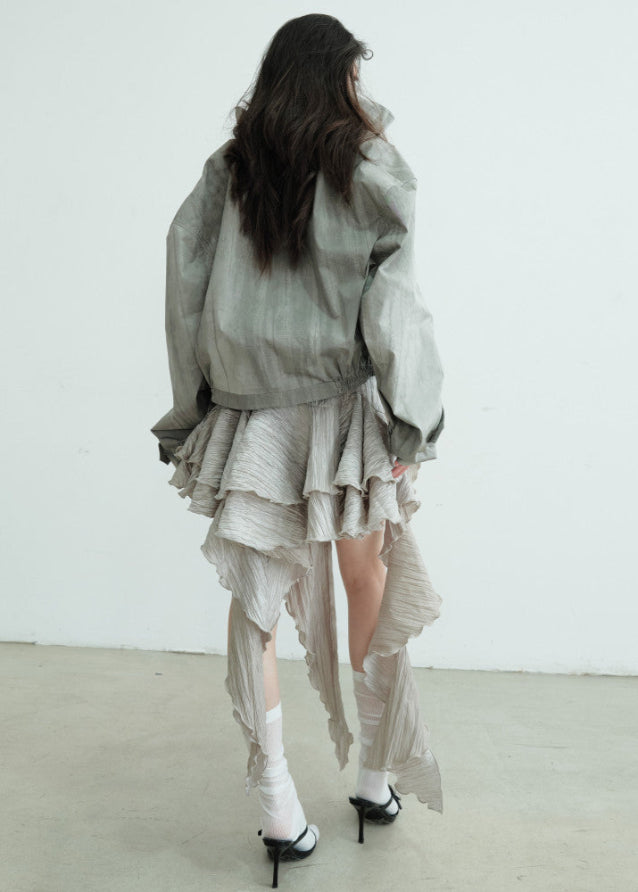 Lightweight Earth Print Short Jacket image 4