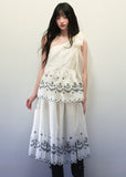 Tencel Embroidered Strap Tank Fold Skirt Set image 3