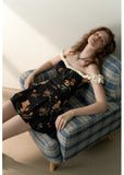 Black Floral Strapless Slim Fit One Shoulder Dress image 3