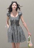 Leaf Graffiti Cotton Dress