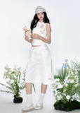 Bow Tie Cropped Straight Pants