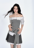 One Shoulder Strap Short Sleeve Top