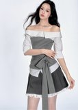 One Shoulder Strap Short Sleeve Top