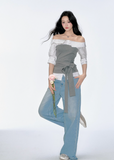 One Shoulder Strap Short Sleeve Top
