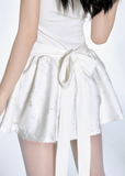 Polo Collar Flower Skirt Dress