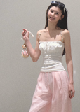 Pearlescent Wrinkle Wide-Leg Pants