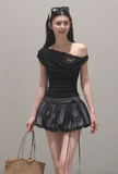 Double-Layer Flower Hollow Skort