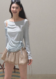 Lyocell handmade three-dimensional design flower cool loose casual knitted tops