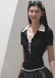 Slim Fit Fake-Two Polo Knit Shirt