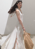 Printed Halter Strap Vacation Dress