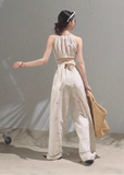 Embroidered Cashew Drawstring Pants