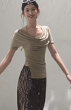 Skin friendly One shoulder Top T-shirt