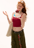 Polka Dot Fake Three-Piece Camisole Top