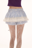 Striped floral sweet and versatile skirt pants