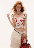 Printed Slim Fit Layered Camisole Top
