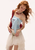 Plaid Strapless Slim Fit Tank Top