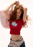 Round neck top short sleeved t-shirt