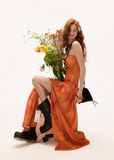 Orange Vacation dress off shoulder