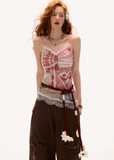 Puzzle lace semi transparent camisole vest