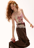 Puzzle lace semi transparent camisole vest