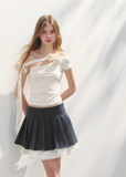 Off Shoulder Irregular Short Sleeve Top T-shirt