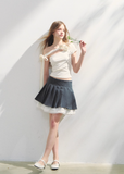 Off Shoulder Irregular Short Sleeve Top T-shirt
