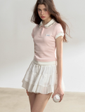 Lace A-Line Puff Half Skirt
