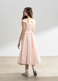Pink Swing Neck Strap Midi Dress