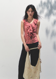 Plaid Lace Sleeveless Vest Top