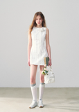 Striped Lace Academy Sleeveless Dress
