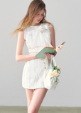 Striped Lace Academy Sleeveless Dress