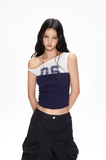 Splicing Color Contrasting Shoulder t-shirt
