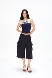 Splicing Color Contrasting Shoulder t-shirt