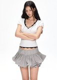 Slim fit fake two-piece short sleeved T-shirt