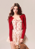Rose Floral French Exquisite Style Strap Skirt Dress