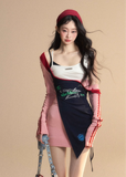 Long Sleeve Lace Strap T-shirt style Dress