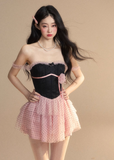Floral One-Shoulder Mesh Dress