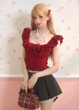 A-line pleated skirt for slimming hip ribbon skirt
