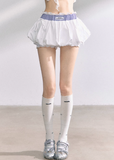 Skinny Flower White Short Skirt