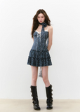 Fake Two-Piece Checkered Patchwork Dress