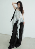 Irregular Lace Sheer Strapless Skirt (Two-Way Wear)