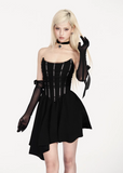 Venus Palace Style Little Black Irregular Dress